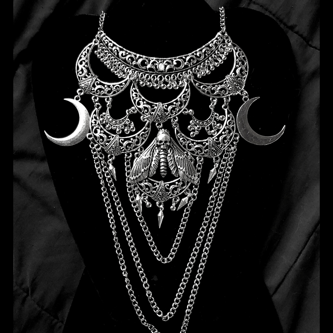 Double Layers Black Moon Pendant Choker Necklace Halloween - Temu