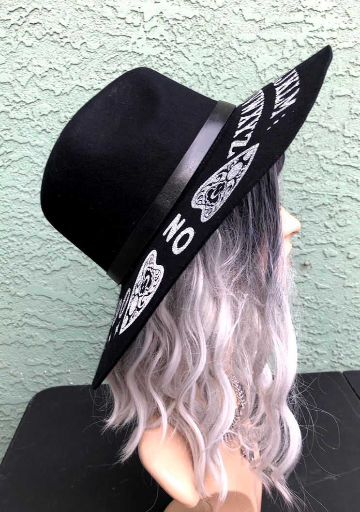 Ouija Floopy or Wide Brim Style Fedora Hat Witchy Festival Hat